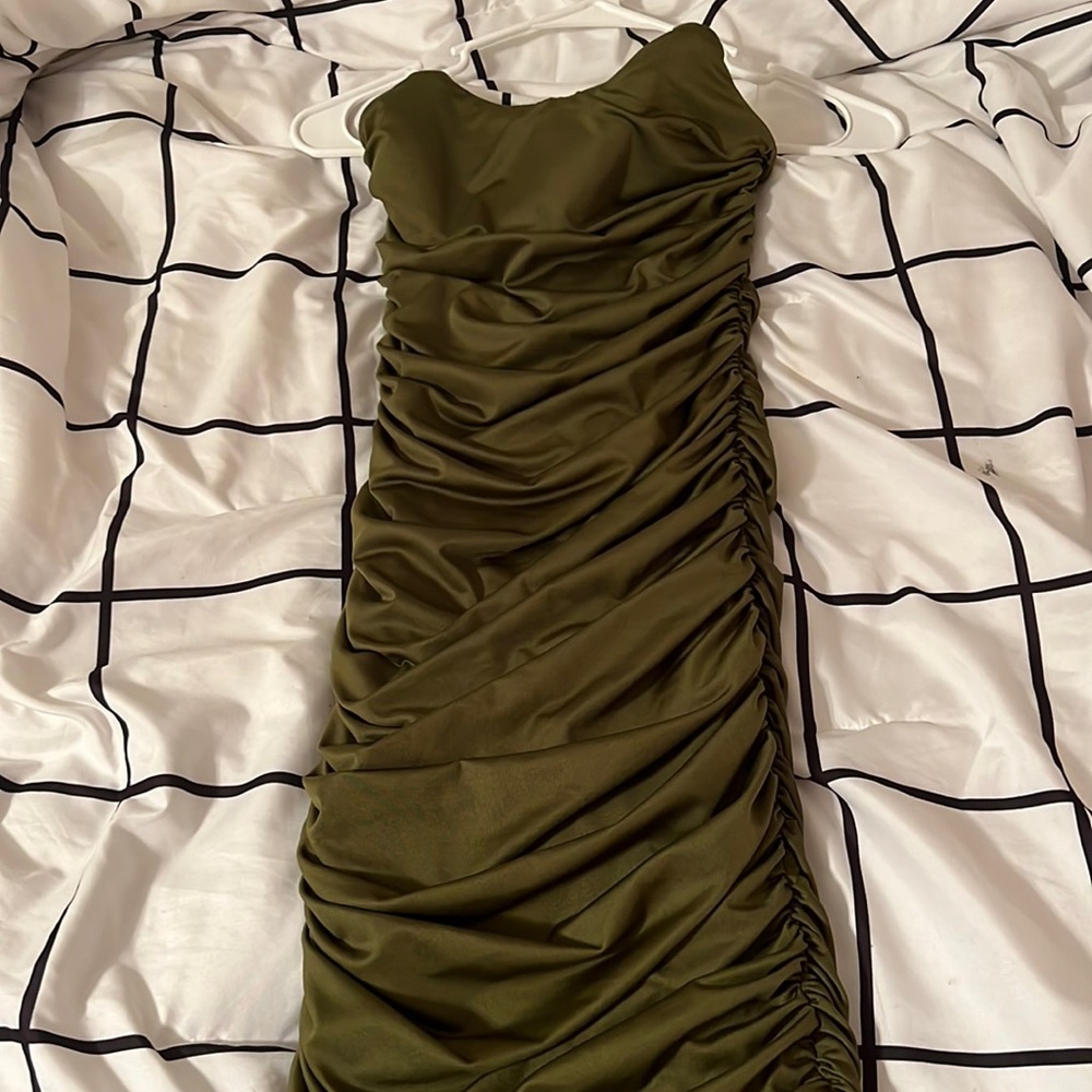 Green long dress
